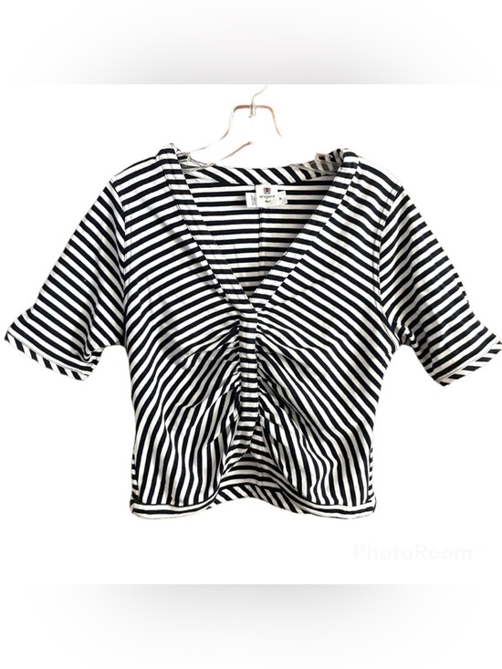 Emanuel Ungaro Tops - EMANUEL UNGARO ter navy blue/white short sleeve top, size M